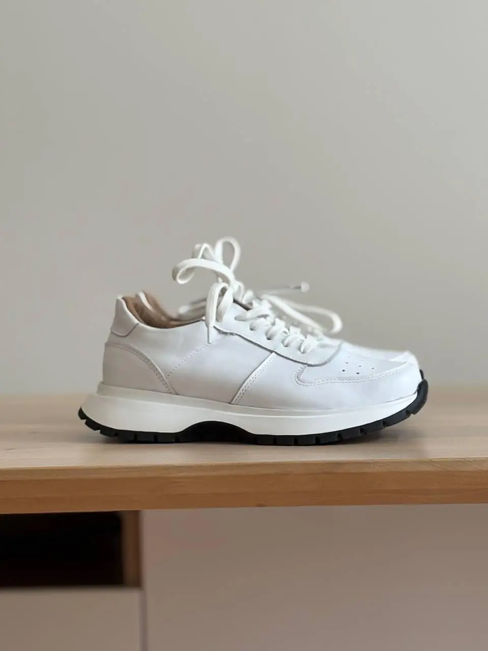 Handmade Leather White Sneakers Retro Sport Casual Shoes